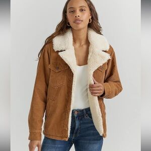 [NWT] WRANGLER WOMEN'S WESTERN SHERPA LINED CORDUROY WRANGE COAT